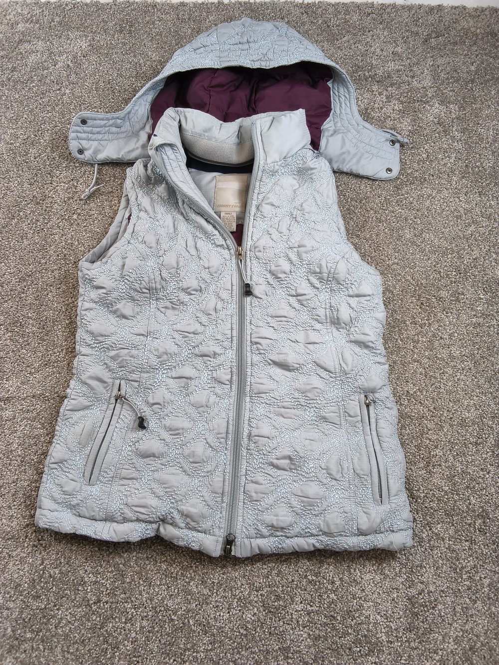 Horny Toad Women's Light Gray Quilted Jacket - Small